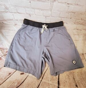 Mens Vuori More Blue Black Shorts Large Liner Trainer